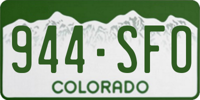 CO license plate 944SFO