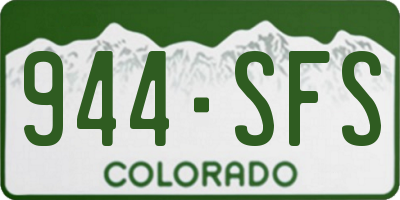 CO license plate 944SFS