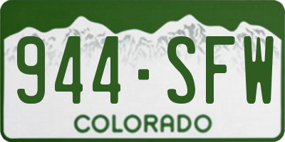 CO license plate 944SFW