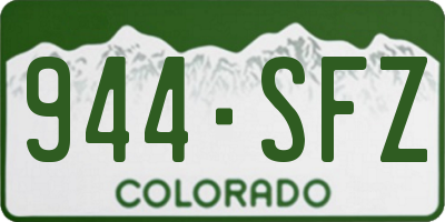 CO license plate 944SFZ