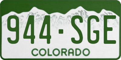 CO license plate 944SGE