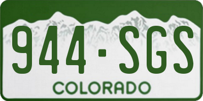 CO license plate 944SGS