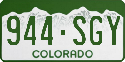 CO license plate 944SGY