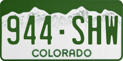 CO license plate 944SHW