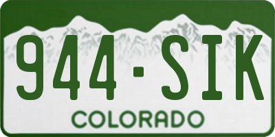 CO license plate 944SIK