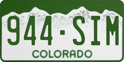 CO license plate 944SIM