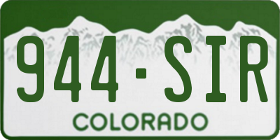 CO license plate 944SIR