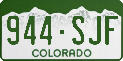 CO license plate 944SJF