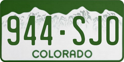 CO license plate 944SJO