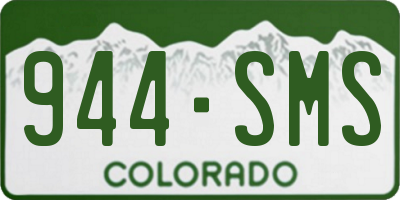CO license plate 944SMS