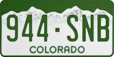 CO license plate 944SNB