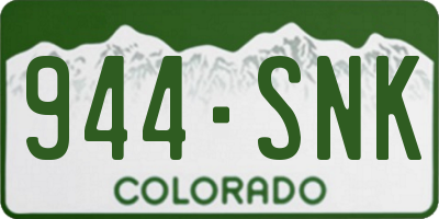 CO license plate 944SNK