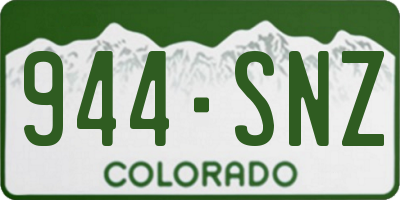 CO license plate 944SNZ