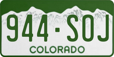 CO license plate 944SOJ