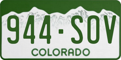 CO license plate 944SOV