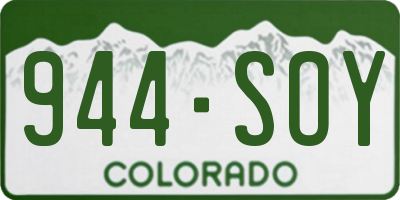 CO license plate 944SOY