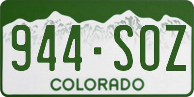 CO license plate 944SOZ