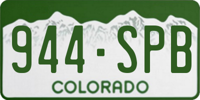 CO license plate 944SPB