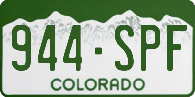 CO license plate 944SPF