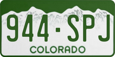 CO license plate 944SPJ