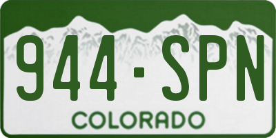 CO license plate 944SPN