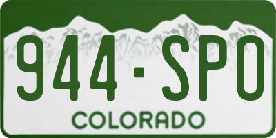 CO license plate 944SPO