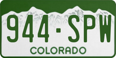 CO license plate 944SPW