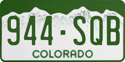 CO license plate 944SQB