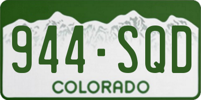 CO license plate 944SQD