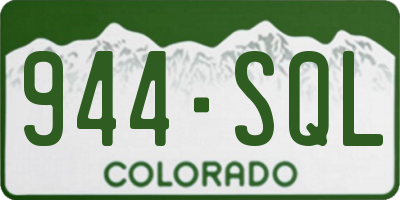 CO license plate 944SQL