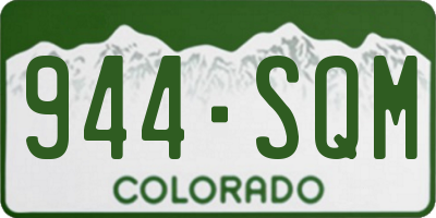 CO license plate 944SQM