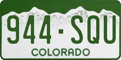 CO license plate 944SQU