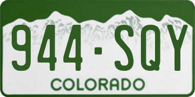 CO license plate 944SQY