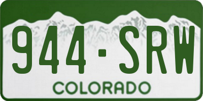 CO license plate 944SRW