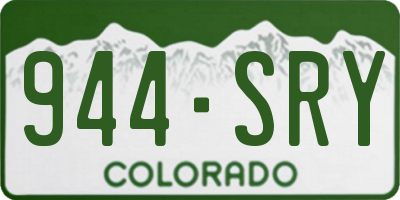 CO license plate 944SRY