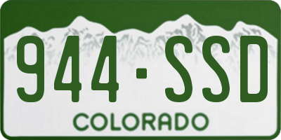 CO license plate 944SSD
