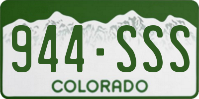 CO license plate 944SSS