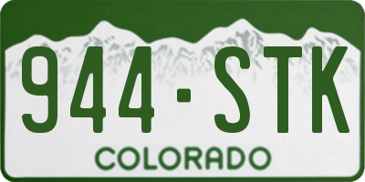 CO license plate 944STK