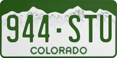 CO license plate 944STU