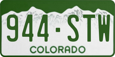 CO license plate 944STW