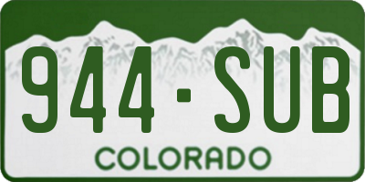 CO license plate 944SUB
