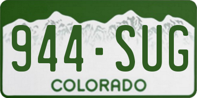 CO license plate 944SUG