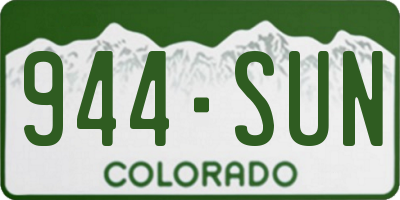 CO license plate 944SUN