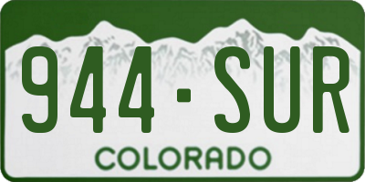CO license plate 944SUR