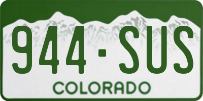 CO license plate 944SUS