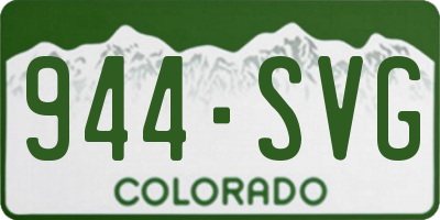CO license plate 944SVG