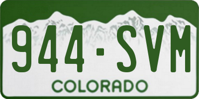 CO license plate 944SVM