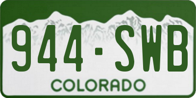 CO license plate 944SWB