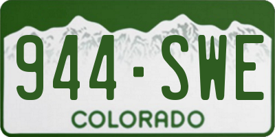 CO license plate 944SWE