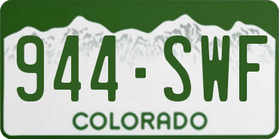 CO license plate 944SWF
